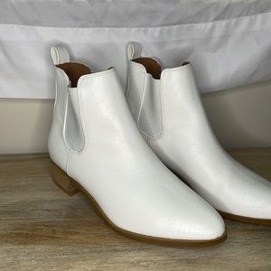 White boutique ankle boots